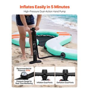 Plateforme flottante gonflable 15 x 6 pieds, tapis aquatique antidérapant avec sac de transport pour lacs et mer - Product Image 5