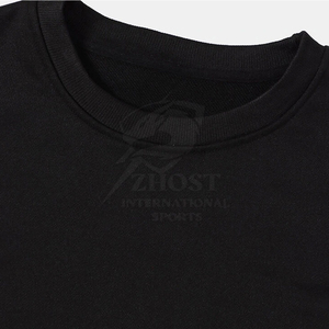 ZHOST Men's <b>Black</b> <b>Crew</b> <b>Neck</b> Pullover <b>Sweatshirt</b> Paisley Sleeve Printed Regular Fit Knitted Casual Winter OEM Service 100% Cotton - Product Image 3