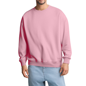 Sweat-shirt à col rond pour homme, pull oversize en molleton de coton, streetwear décontracté, couleur unie, coupe ample, vêtements d'hiver - Product Image 1