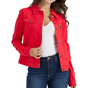 Solid Color High Quality Casual Women <b>Jeans</b> Jacket Denim Jacket Windproof Breathable Low MOQ Unisex Wholesale Customized - Product Image 1