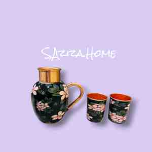 Jarra de Cobre Hecha a Mano, Moderna y Tradicional, Marca Bold Blossom, Capacidad de 1500 ml, Incluye 1 Vaso de Cobre - Product Image 4