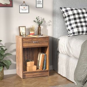 Comodino FCH Retro Color con un cassetto e maniglia curva in triamina, in truciolato - Product Image 1