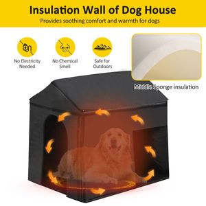 Cuccia per Cani da Esterno Grande 153 cm, con Rivestimento Invernale Isolato, Impermeabile, per Cani di Taglia Media e Grande, Cuccia per Barboncini e Bassotti - Product Image 5