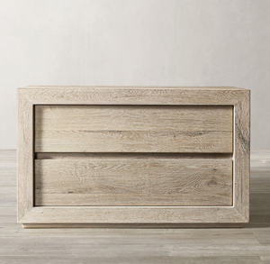 Nordic Solid Wood Bedside Table Oak Wood Modern Nightstand 2 Drawer Storage <b>Cabinet</b> Bedroom Furniture - Product Image 1