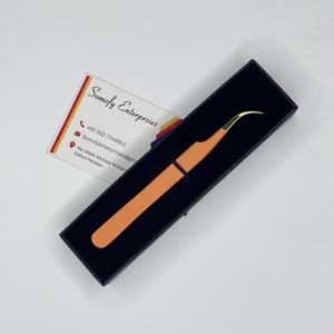 Pinzas de Acero Inoxidable de Alta Calidad Somofy Enterprises, Color Naranja Liso, Puntas Dentadas/Lisas/Con Dientes, 10 mm, para Pestañas - Product Image 5