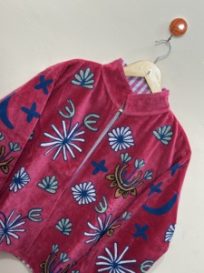 Veste d'hiver unisexe en velours avec broderie main motif tigre, style Suzani, en coton tricoté écologique et respirant, col rond, manches longues - Product Image 6