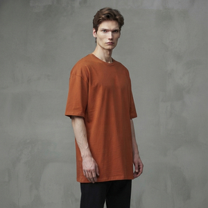 T-shirt surdimensionné personnalisé pour homme, col rond, tricoté, style décontracté, coupe épaules tombantes, grande taille, idéal pour l'été - Product Image 4