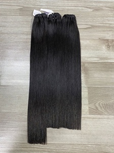 100% ต่อผมมนุษย์แบบไม่ผ่านกระบวนการผมตรงเกรดหนังกำพร้าสีดำ12A ทอ - Product Image 3