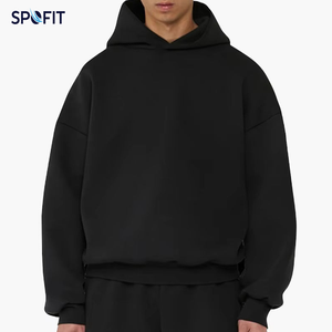 Ensemble survêtement molletonné homme : Hoodie court oversize et pantalon large, personnalisable avec logo, tenue streetwear deux pièces - Product Image 5