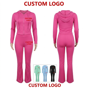 Conjuntos Deportivos Personalizados para Mujer, Conjunto de Dos Piezas para Entrenamiento en el Gimnasio, Chaqueta con Cierre y Leggings Ajustados con Corte Acampanado, Modelo 2026 - Product Image 2
