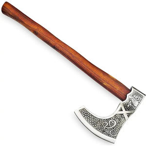 Hache à bois avec tête en acier au carbone et manche en bois naturel pour le camping en plein air, les travaux de jardinage, qualité supérieure, prix de gros. - Product Image 1
