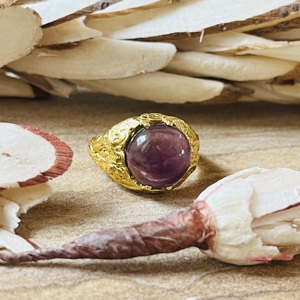 Bague en laiton améthyste de qualité supérieure 2026, style vintage céleste, plaquée or 18 carats, bague tribale audacieuse, vente en gros pour femmes - Product Image 5
