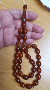 Résine d'ambre ovale marron Tasbih Misbah Sibha Tespih islamique 33 perles de prière Tasbeeh pour chapelet musulman Zikr Dhikr Namaz - Product Image 3