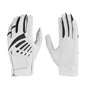 SOSH4 Small Black Genuine <b>Leather</b> Soft <b>Dyeing</b> Pattern Golf Glove Full Finger Breathable Anti Slip Tees Holder Outdoor Sports Use - Product Image 3
