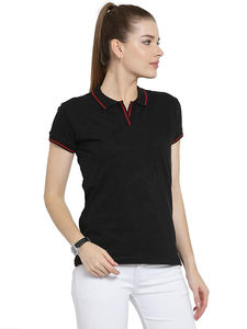 Polo décontracté pour femme en coton respirant à manches courtes, col classique, parfait pour le quotidien, le bureau, le week-end ou les activités sportives. - Product Image 3