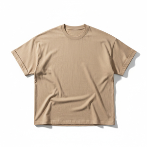 Camiseta Oversize Premium Lisa al por Mayor, Transpirable, de Algodón Suave, Estilo Hip Hop con Hombros Caídos, Etiqueta Personalizada, Camiseta Lisa para Hombre - Product Image 1