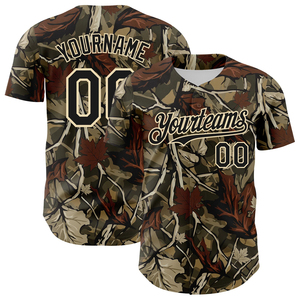 Custom Camo Sublimated Baseball Jersey Full Button Breathable Polyester Short Sleeve Unisex Team Uniform - Product Image 5