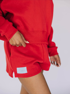350G Women Regular Thickened Loose Long Sleeve Crewneck <b>Sweater</b> Custom Logo Sweatshirts Shorts Fleece Tracksuit - Product Image 5