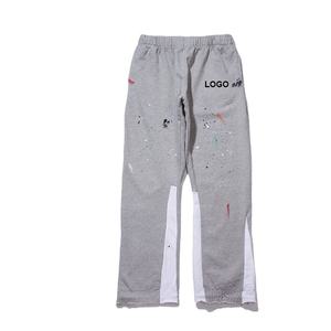 Pantalones deportivos para correr con grafiti personalizados para hombre 2024, pantalones de chándal ajustados con algodón de rizo francés, Pantalones rectos acampanados - Product Image 1