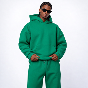 Sudaderas con gráficos personalizados, 450 g/m² de algodón polar, cuello caído, con serigrafía para marcas de ropa urbana. - Product Image 4