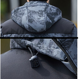 Chaqueta Acolchada Personalizada para Hombre, 300 GSM, Tela de Poliéster, con Capucha, Gruesa, Cálida, para Invierno, Estilo Urbano, Proveedor OEM - Product Image 4