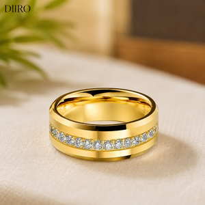 Anillo de Compromiso de Oro Amarillo de 14K con Diamante Brillante de Corte Redondo, Anillo de Boda Unisex, Joyería Clásica de Moissanita - Product Image 1