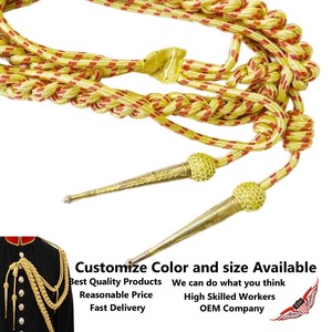 Gold <b>Braided</b> Metallic <b>Cord</b> With Brass Tips For Garment Use Classical Strand Aiguillette - Product Image 3