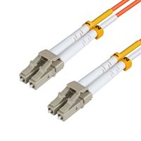 Kabel Serat Optik Multimode OM2 2mm Duplex LC UPC ke LC UPC 50/125m dengan Selubung PVC 850/1300nm Low Loss untuk Jaringan Pusat Data