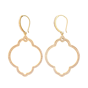 Boucles d'oreilles créoles modernes plaquées or avec zircon pour femme – Bijou tendance pour fêtes et mariages, idée cadeau - Product Image 2