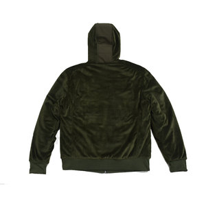 Men's Olive Green Hooded Puffer <b>Jacket</b> Windproof Quilted Zip-Up Casual Winter Coat Regular Fit Polyester <b>Fleece</b> <b>Lining</b> <b>Jacket</b> - Product Image 5