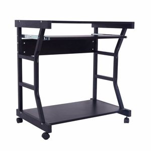 Portable Four-Wheel Black <b>Computer</b> <b>Desk</b> - Product Image 5