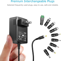 Fuente de Alimentación de 15W con 9 Puntas, Cargador de Pared de 5V, Cable de Alimentación para Electrónicos del Hogar, TV Box, Router, Mini Ventilador, Tira LED, Altavoz