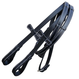 บังเหียนหนังนักล่าพร้อมบังเหียนหนังและหยุดมืออิงลิชหนังนิ่มแบบอังกฤษสำหรับม้า - Product Image 2