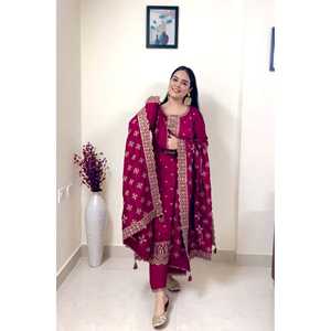 Belle fête porter robes de bal haut et ensemble Dupatta - Product Image 4