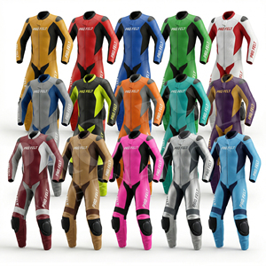 Traje de Carreras de Cuero Genuino de Seguridad Integral con Logotipo Personalizado, Equipo de Protección para Motociclismo Transpirable con Acolchado CE, Traje de Pista de Cuero OEM ODM - Product Image 1