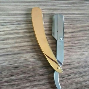 Navaja de Afeitar Profesional Personalizada para Salón, Cuchilla Dorada de Alta Calidad con Electrochapado, Navaja de un Solo Filo para Hombre - Product Image 4