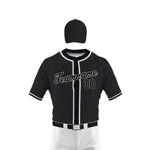 Ensembles d'uniformes de baseball personnalisés de haute qualité avec logo imprimé par sublimation, vente en gros, couleur unie, séchage rapide, respirant, polyester pour hommes - Product Image 2