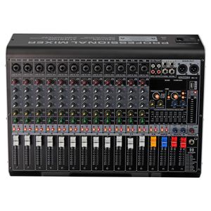 Mezclador de consola de <span class=keywords><strong>Audio</strong></span> DJ profesional de 12 canales PA analógico Bluetooth PC grabación Karaoke música Podcasts cantando MX 12CH - Product Image 1