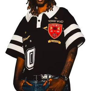 Camisetas Polo Personalizadas, Estilo Urbano, Retro, Jersey de Fútbol, Algodón, Bordado, Serigrafía, Corte Cuadrado, Camiseta Corta, Jersey de Fútbol - Product Image 1