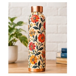Botella de Agua de Cobre con Motivo Tradicional de Pavo Real, Portátil, para Viajes y Uso Diario - Product Image 6