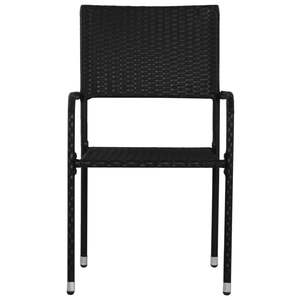 5 pezzi nero in Rattan e acciaio Patio Set da pranzo eleganti mobili da esterno - Product Image 5