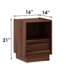 Modern Solid Wood Nightstand With 1 Drawer And Open <b>Shelf</b> Storage Bedroom Furniture Scandinavian Design - Product Image 6