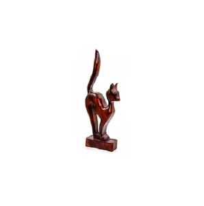 Figurine d'animal en bois moderne, design chat, sculpture artistique polie à la main, cadeau unique pour les amoureux des chats, décoration d'intérieur - Product Image 4