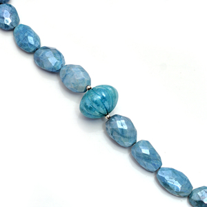 <b>Classic</b> Natural Aquamarine Strand Necklace 925 Sterling Silver Handmade Gemstone Jewelry Women Trendy 15.5 Inch High Quality - Product Image 3