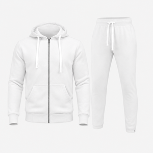 Premium Men Cotton <b>Polyester</b> <b>Hoodie</b> and Sweatpants Set Lightweight Athletic Tracksuit Sports Apparel - Product Image 1