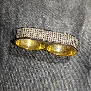 Bague double pour femme REYES, style victorien authentique, en argent sterling 925 avec diamants naturels. - Product Image 3