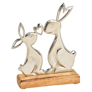 Ornement décoratif en forme de double cœur en aluminium métallique pour cadeau de baptême ou décoration intérieure - Product Image 3