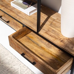 Bibliothèque industrielle en bois Vandana Altis Vesta, design moderne en métal et bois, meuble de rangement - Product Image 2