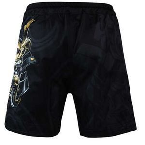 Shorts MMA unisexes noirs avec imprimé serpent doré par sublimation, anti-humidité, en polyester 140g, vêtements de sport de combat de haute qualité - Product Image 2