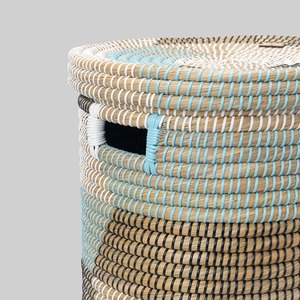 Handcrafted Natural Straw Laundry <b>Basket</b> <b>Lid</b> Handmade Storage <b>Basket</b> Wholesale eco-friendly Made Viet Nam - Product Image 4